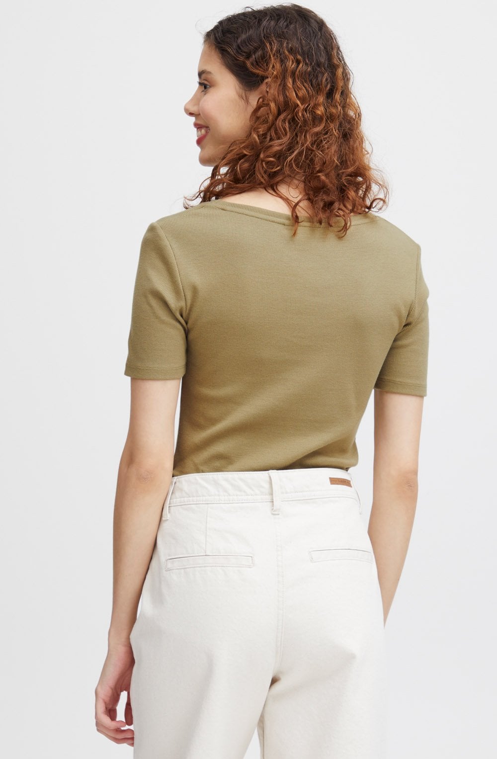 Aloe Green Fine Ribbed T Shirt