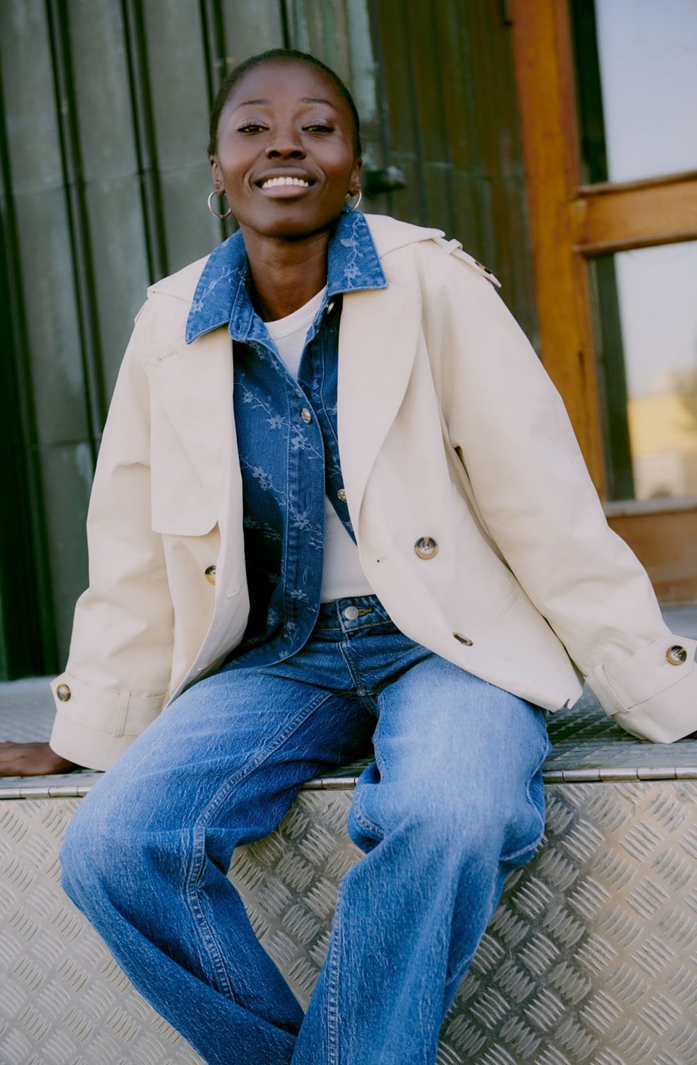 Amona Oyster Double Breasted Jacket