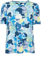 Angel Blue Watercolour Short Sleeve Blouse