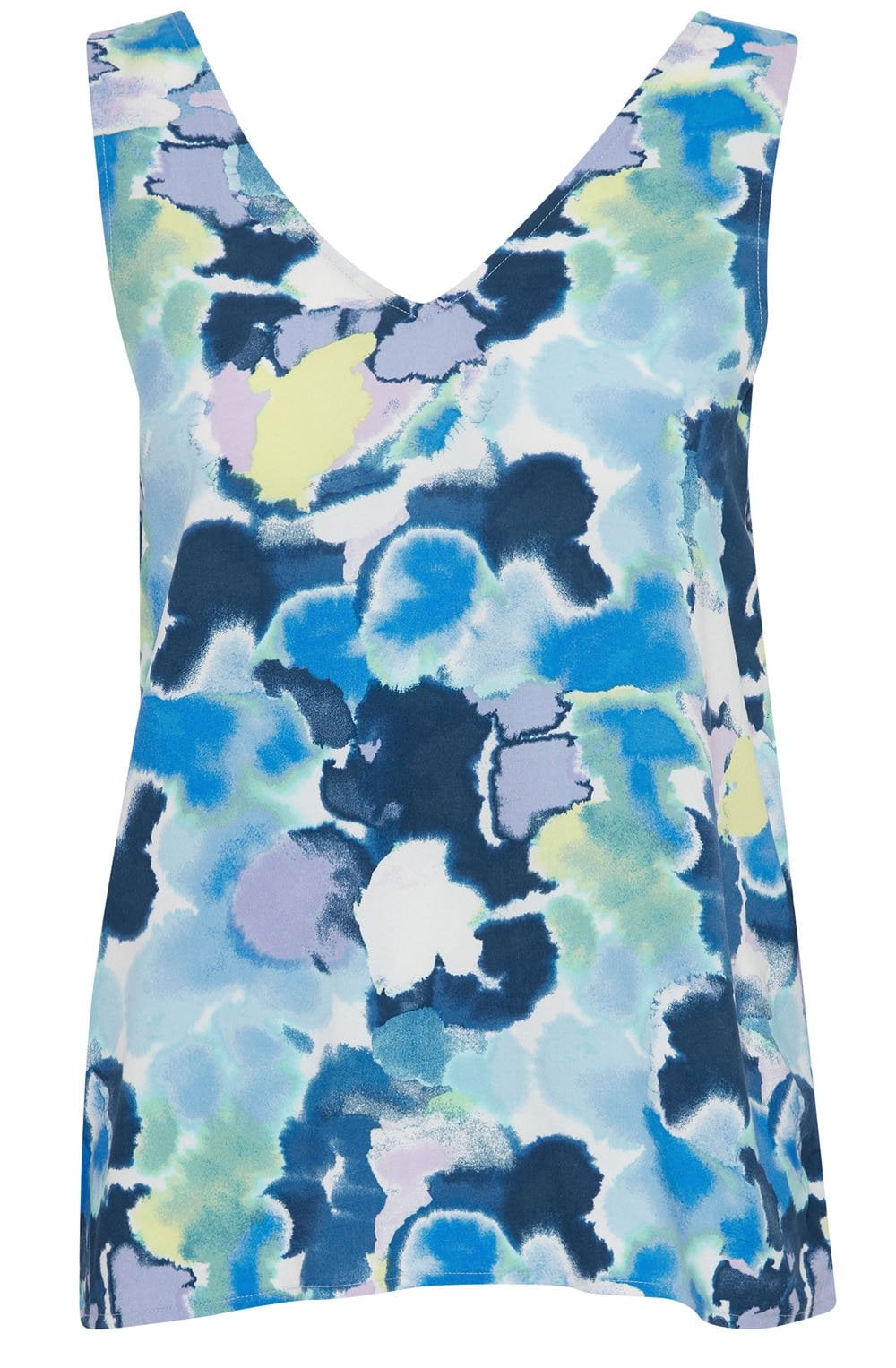 Angel Blue Watercolour Sleeveless Joella Blouse