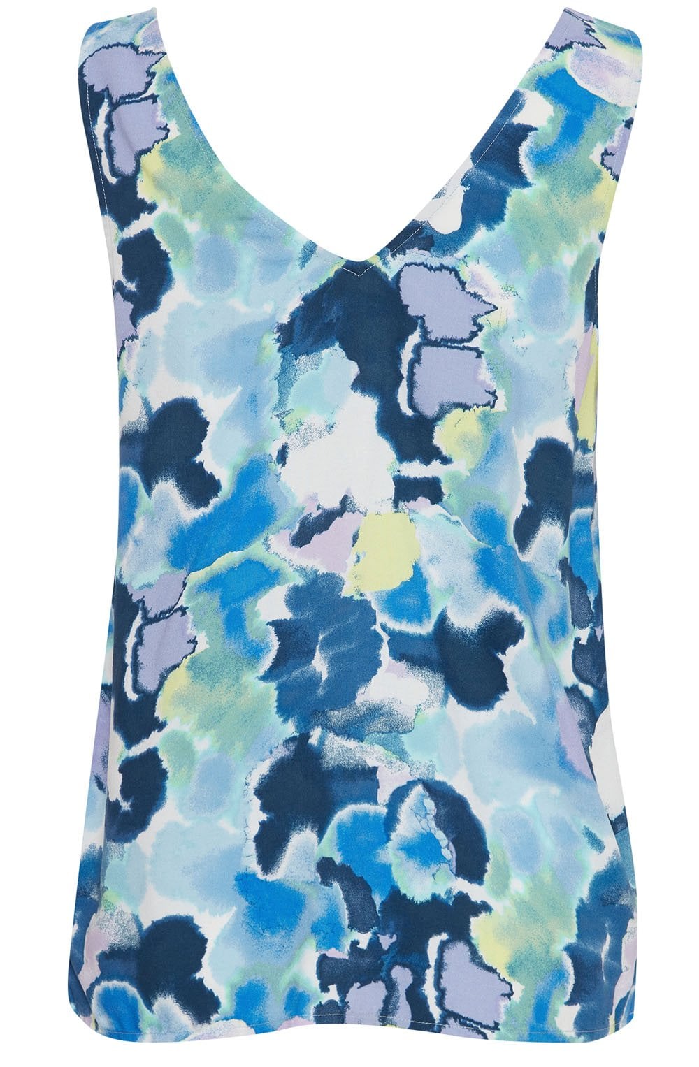 Angel Blue Watercolour Sleeveless Joella Blouse