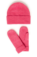 Azalea Pink Hat and Mittens Set