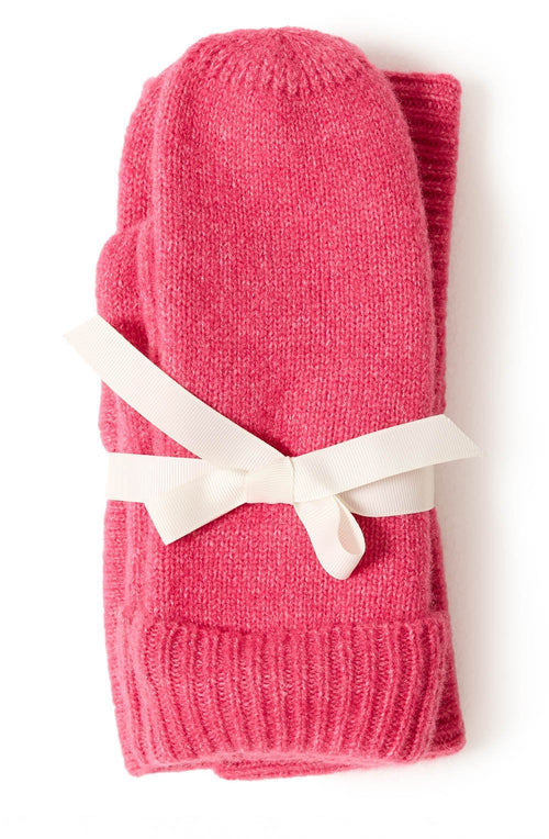Azalea Pink Hat and Mittens Set