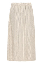 Beige and Black Striped Linen Mix Skirt