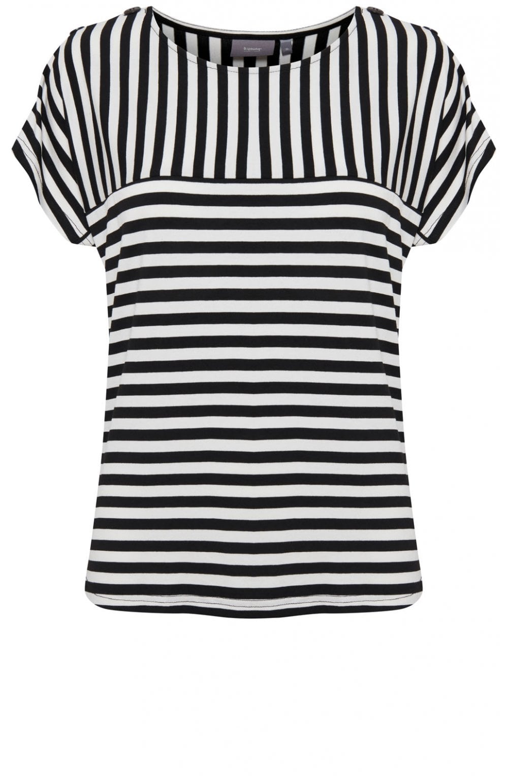 Beige & Black Striped Jersey Top
