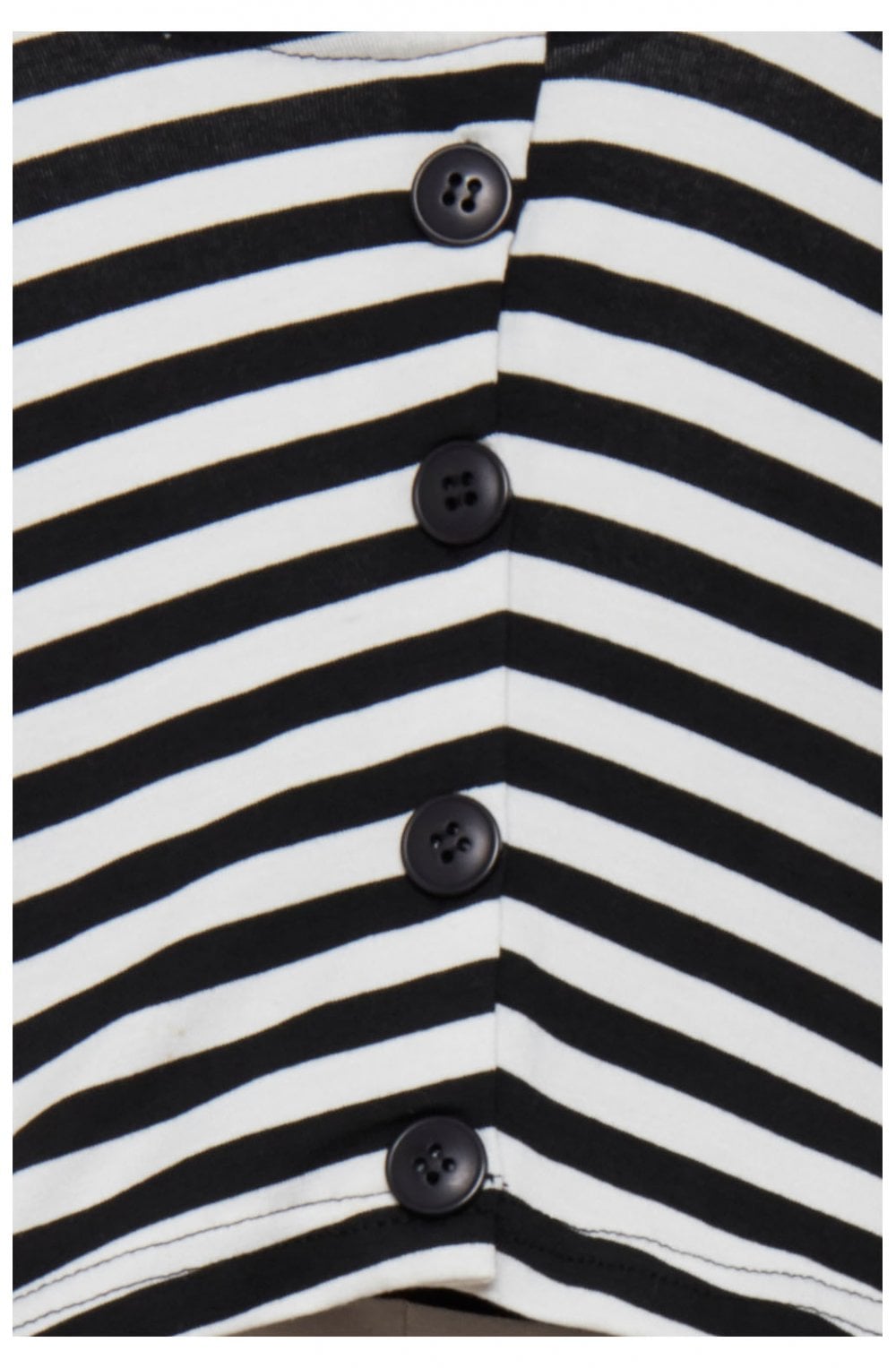 Beige & Black Striped Jersey Top