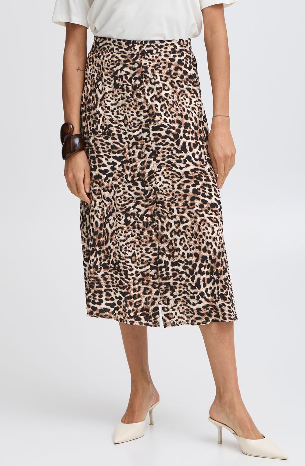 Birch Leopard Button Down Skirt