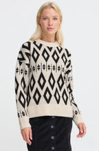 Birch Melange Diamond Jacquard Jumper
