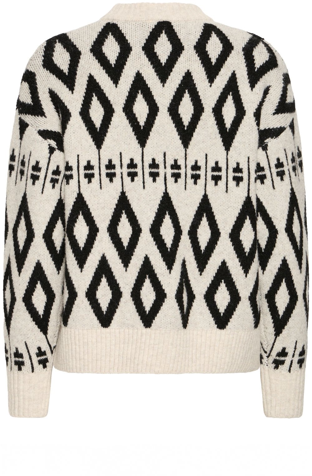 Birch Melange Diamond Jacquard Jumper