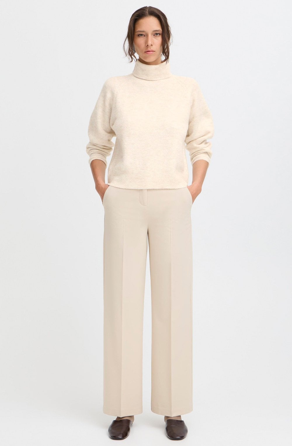 Birch Melange Roll Neck Jumper