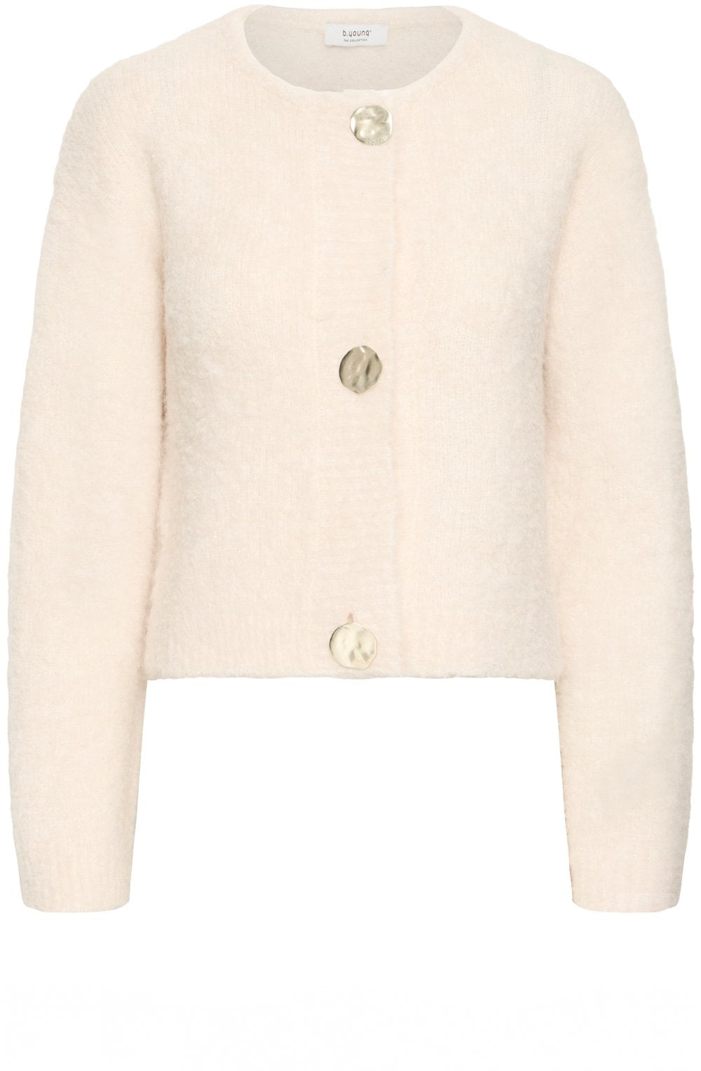 Birch Melange Statement Button Cardigan