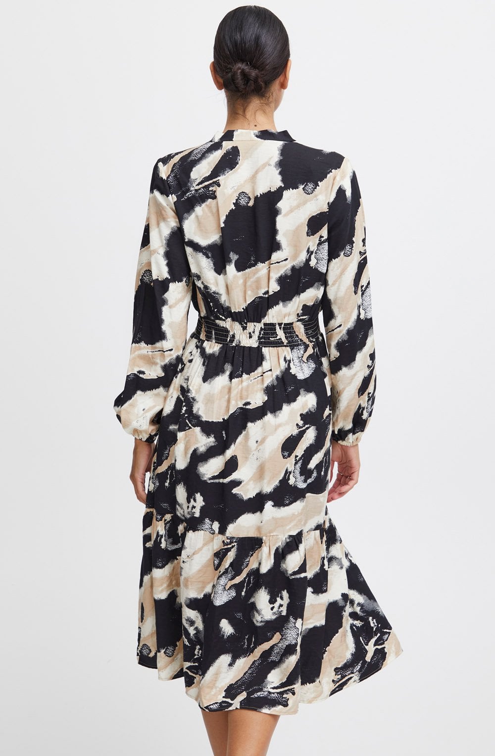 Birch Mix Empire Line Midi Dress