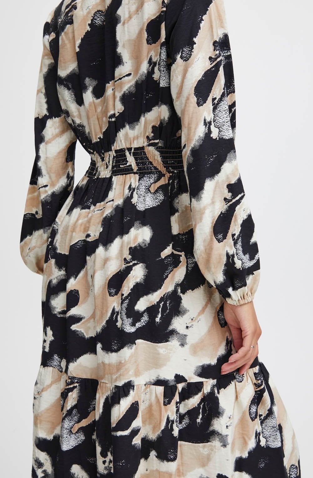 Birch Mix Empire Line Midi Dress