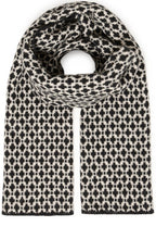 Black and Beige Cross Weave Super Soft Scarf