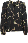 Black and Sharp Green Blouse