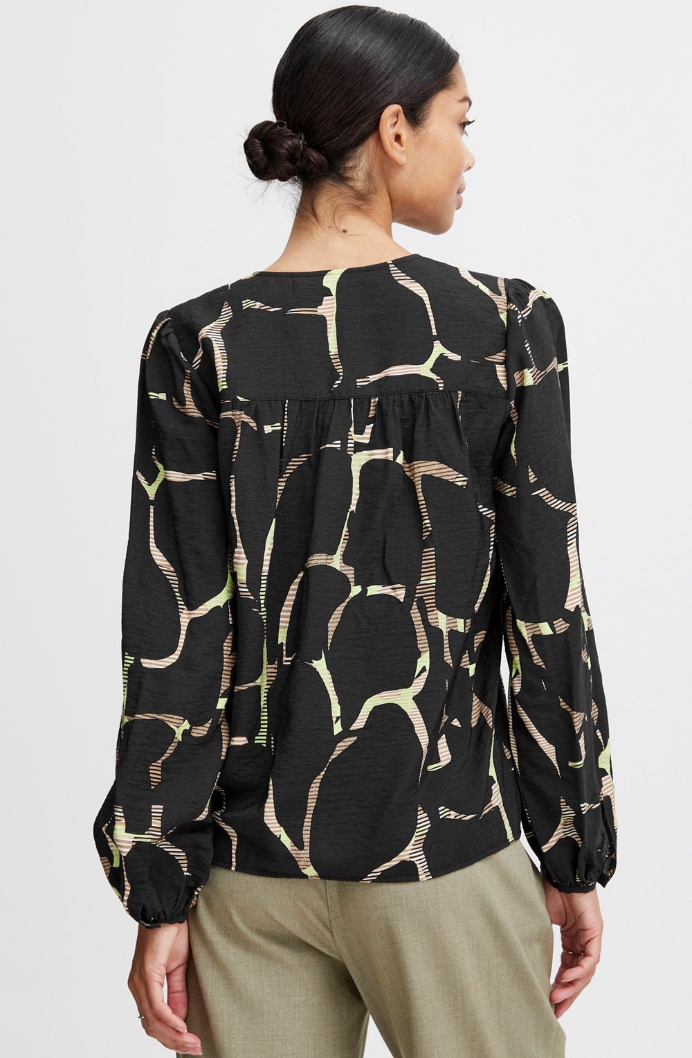 Black and Sharp Green Blouse