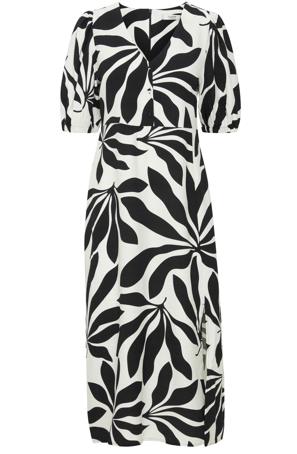 Black and White Palm Leaf Dress