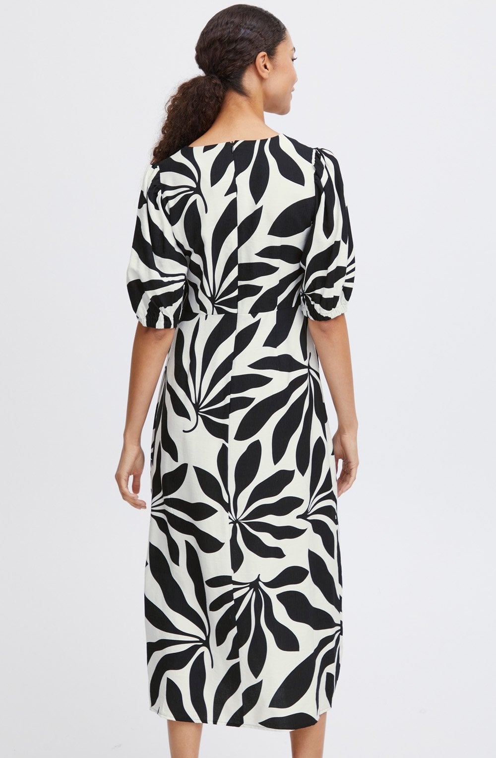 Black and White Palm Leaf Dress