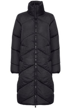 Black Bomina Full Length Diagonal Puffer Coat
