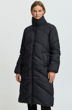 Black Bomina Full Length Diagonal Puffer Coat