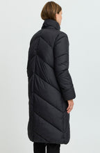 Black Bomina Full Length Diagonal Puffer Coat
