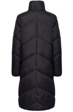 Black Bomina Full Length Diagonal Puffer Coat