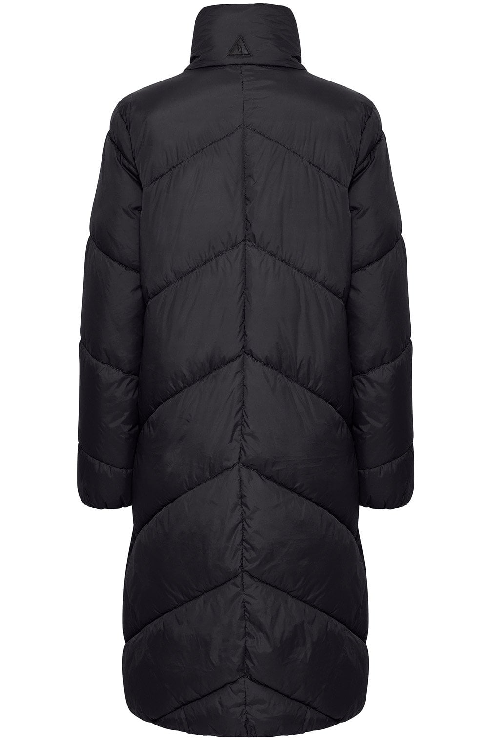 Black Bomina Full Length Diagonal Puffer Coat