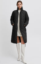 Black Bomina Full Length Diamond Puffer Coat