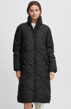 Black Bomina Full Length Diamond Puffer Coat