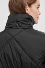 Black Bomina Full Length Diamond Puffer Coat