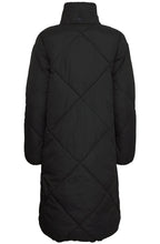 Black Bomina Full Length Diamond Puffer Coat