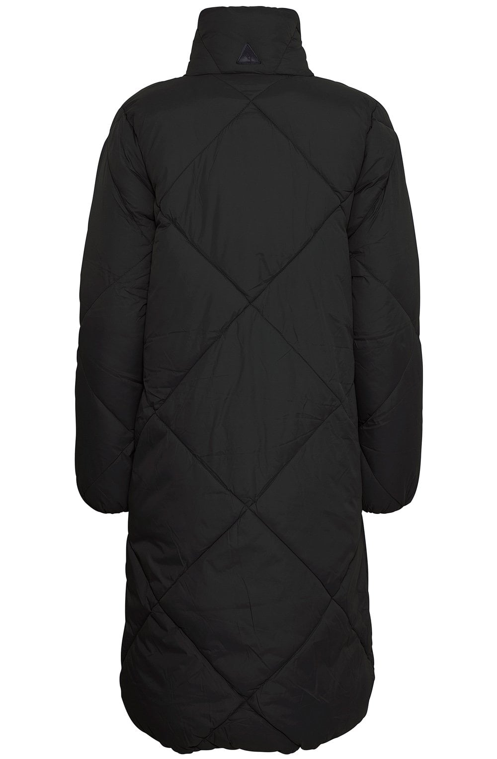 Black Bomina Full Length Diamond Puffer Coat