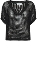 Black Bymara Relaxed Crochet Top
