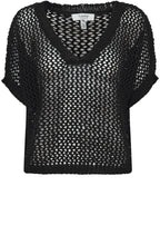 Black Bymara Relaxed Crochet Top