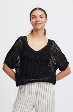 Black Bymara Relaxed Crochet Top