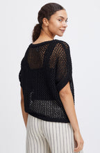 Black Bymara Relaxed Crochet Top