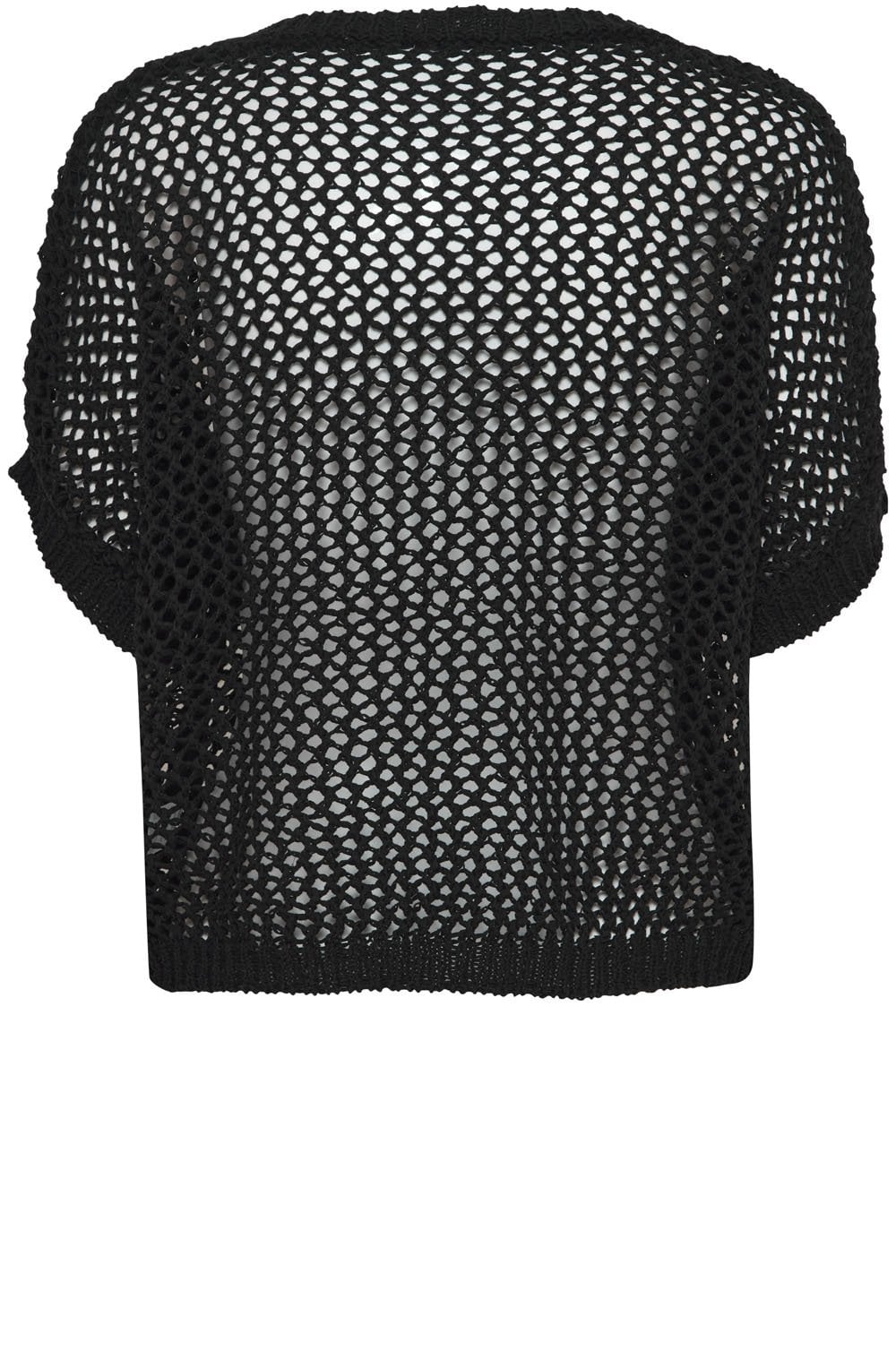 Black Bymara Relaxed Crochet Top