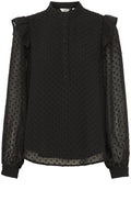 Black Embossed Chiffon Blouse