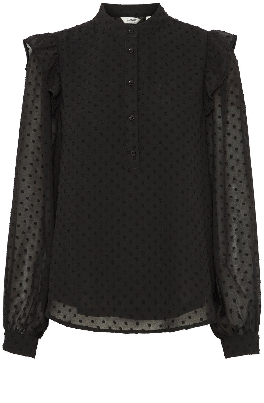 Black Embossed Chiffon Blouse