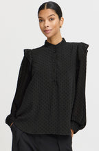 Black Embossed Chiffon Blouse
