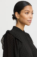 Black Embossed Chiffon Blouse