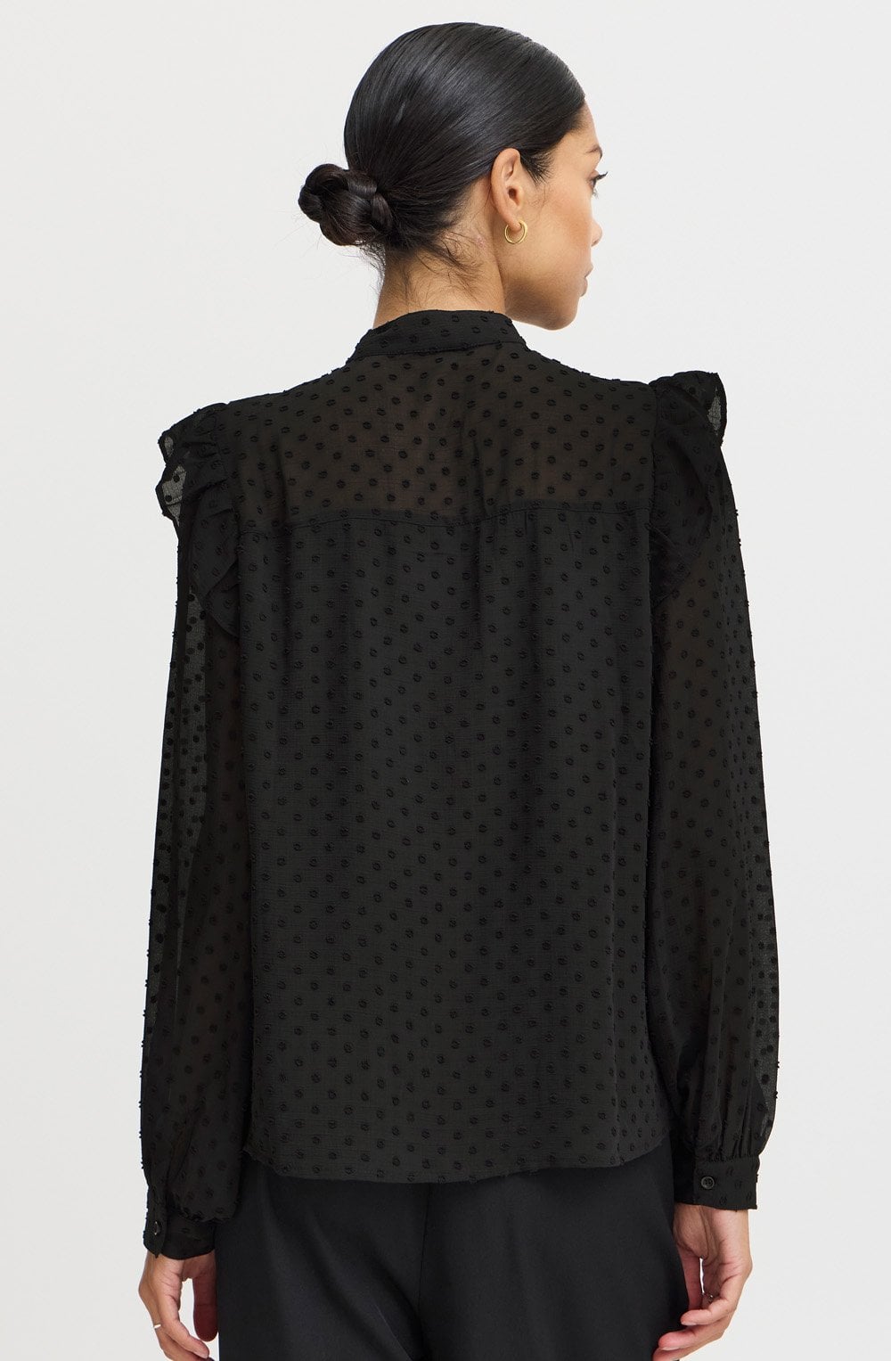 Black Embossed Chiffon Blouse