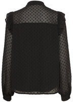 Black Embossed Chiffon Blouse