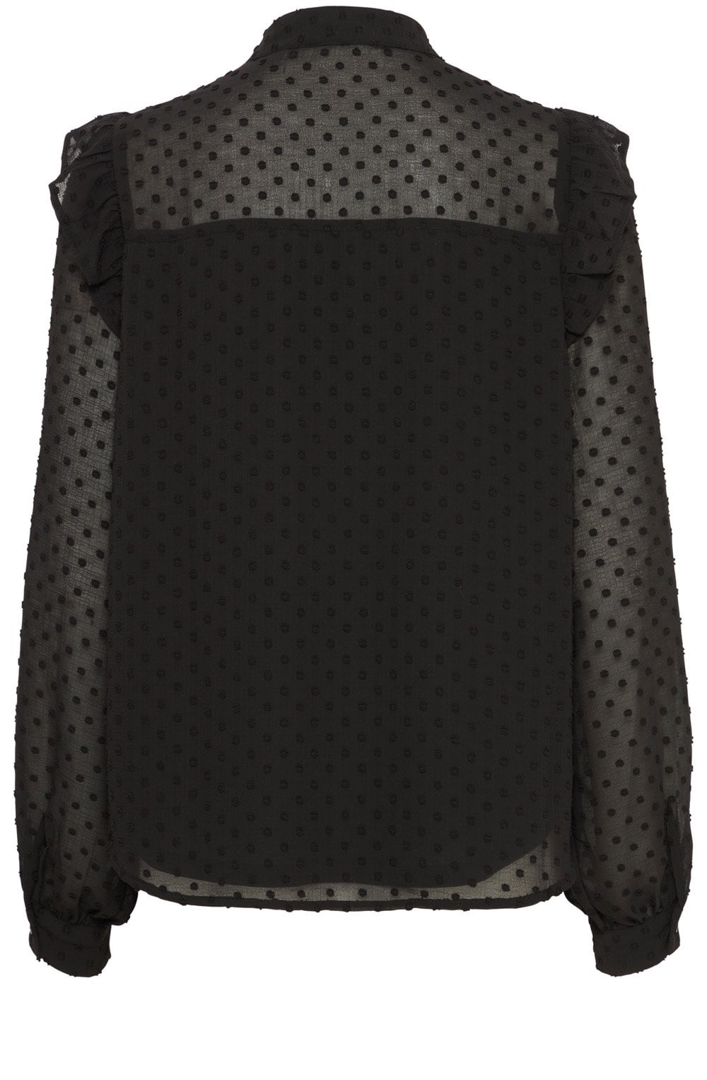 Black Embossed Chiffon Blouse