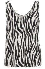 Black Falakka Animal Print Linen Mix Vest Top