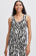 Black Falakka Animal Print Linen Mix Vest Top