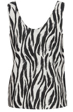 Black Falakka Animal Print Linen Mix Vest Top