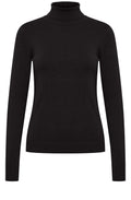 Black Fine Knit Roll Neck Jumper