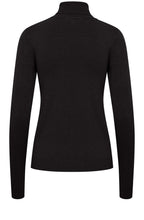 Black Fine Knit Roll Neck Jumper