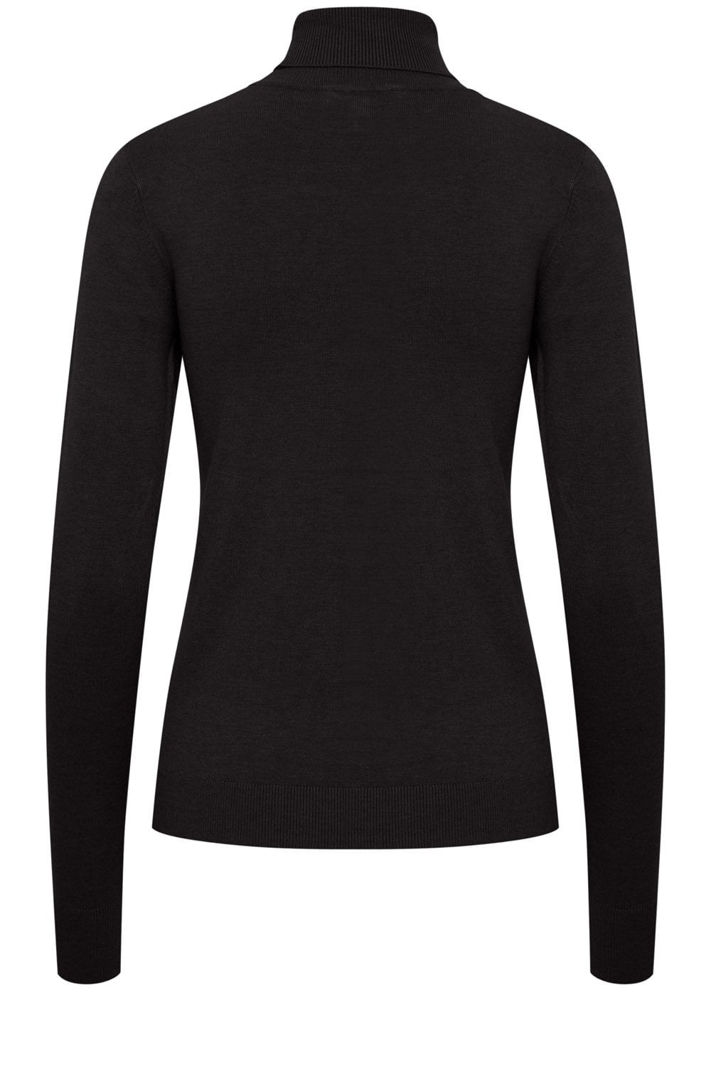Black Fine Knit Roll Neck Jumper